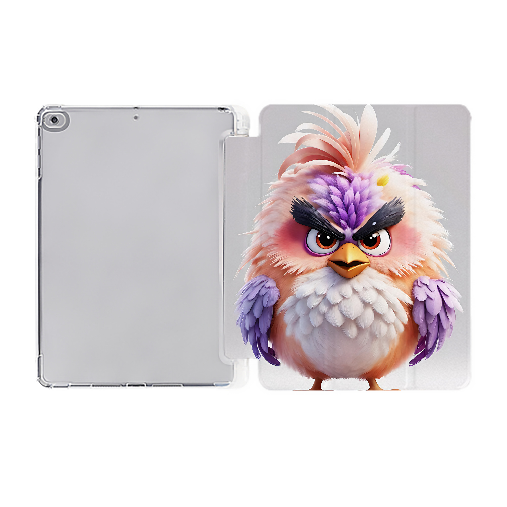（画像用） Angry Birds アングリーバード IPad ケース ペン収納付き 三つ折りスタンド PUレザー×シリコン 対応機種9.5/10.5/10.9インチ